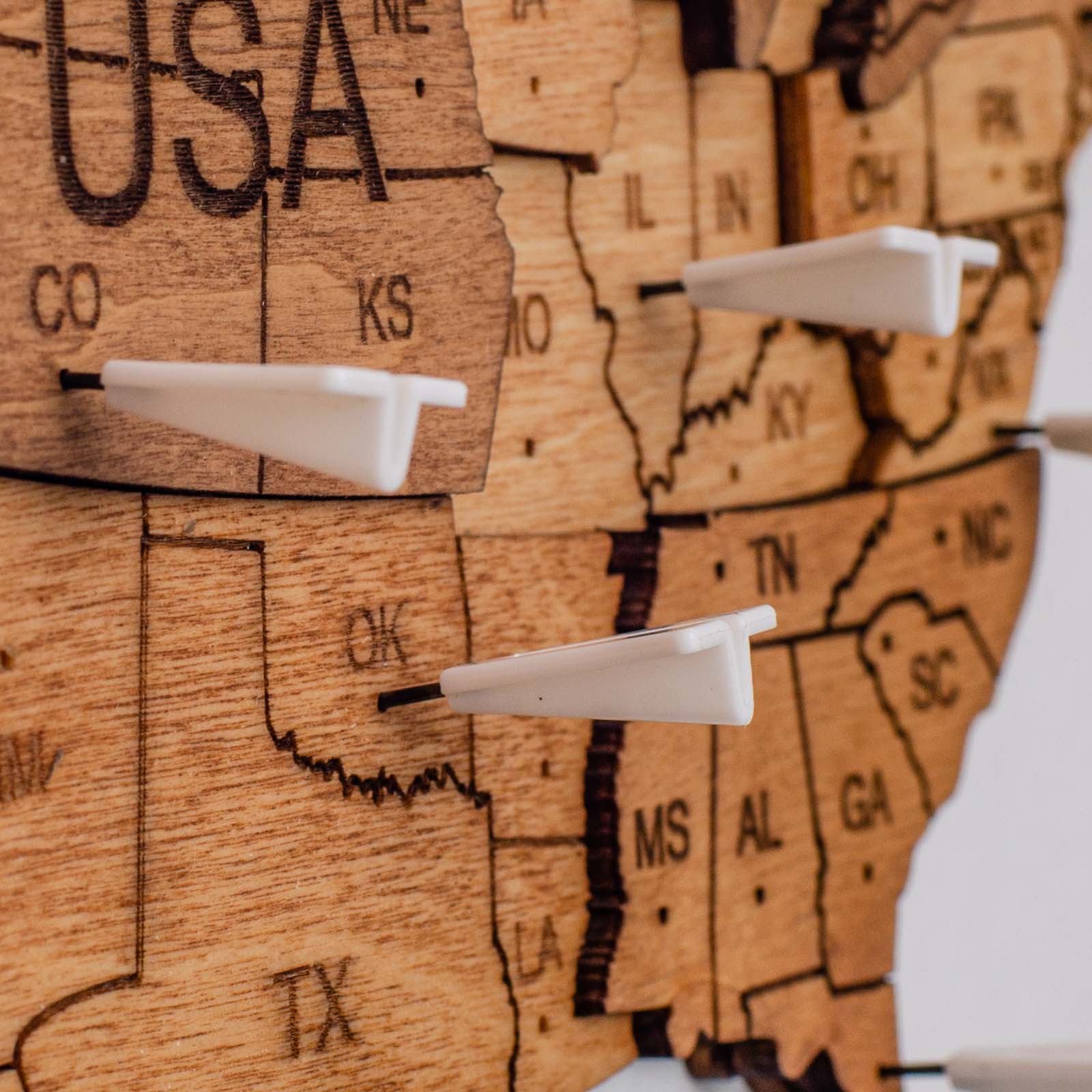 3D LED / LUMINOUS Wooden World Map 3.0 Country