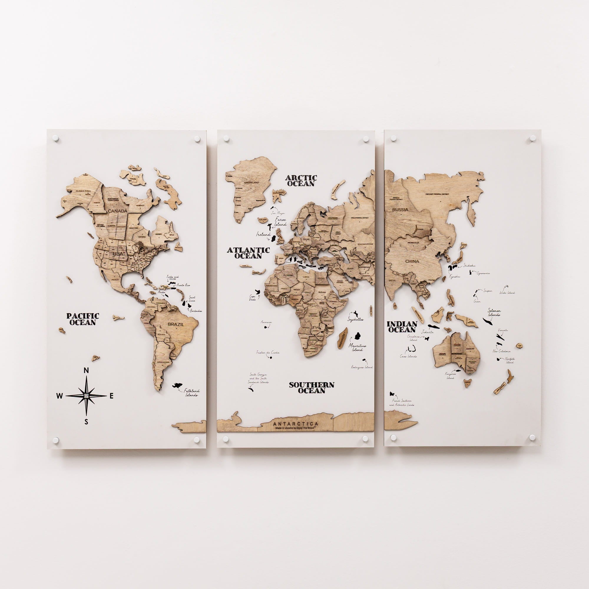 3D LED / LUMINOUS Wooden World Map 3.0 Midnight