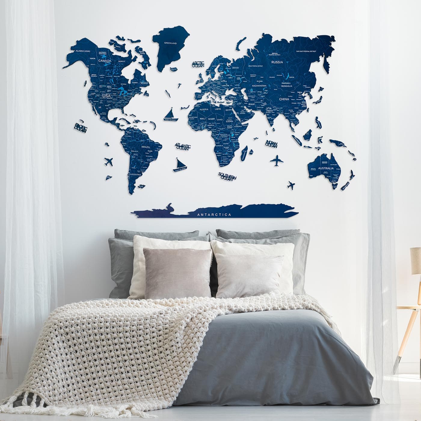 3D LED Wooden World Map 3.0 Fusion