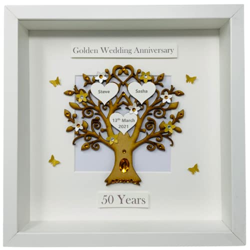 50th Golden Anniversary Family Tree Box Frame