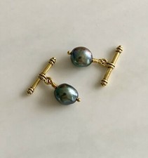 Baroque Pearl and Gold Cufflinks, Made in London