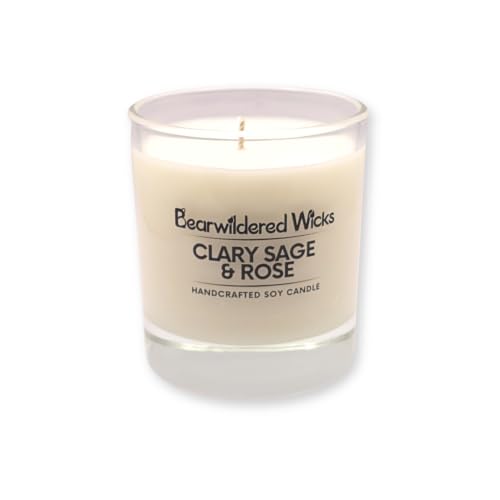 Clary Sage and Rose Hand-Poured Soy Candle