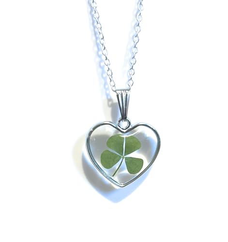 Cotswold Crafts Four Leaf Clover Heart Necklace