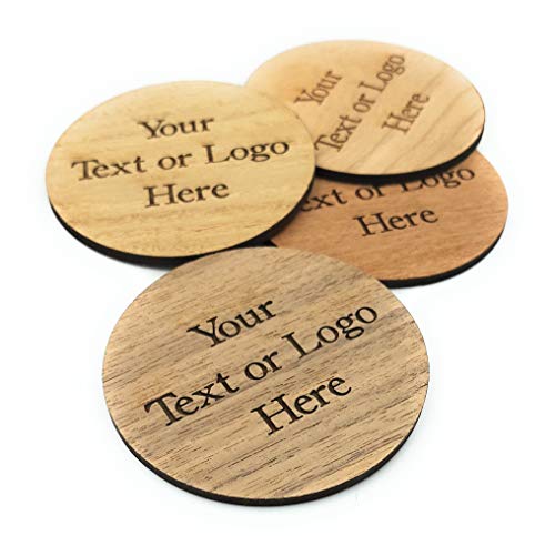 Custom Engraved Wooden Coasters, Set of 4