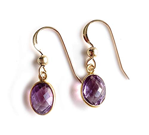 Diana Ingram Amethyst Oval Drop Earrings