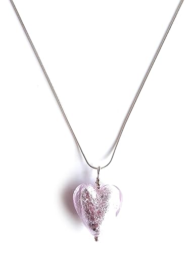 Diana Ingram Light Pink Murano Glass Heart Necklace