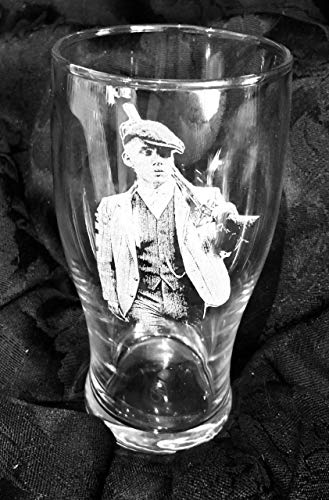 ENGRAVED PORTRAIT PEAKY BLINDERS POLLY, TOMMY, ARTHUR, FINN, JOHN, ETCHED glass personalised FREE GIFT SHELBY, WHISKEY, BY ORDER, BLADE BEER