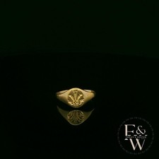 Farley and Weston 9ct Gold Welsh Feather Signet Ring