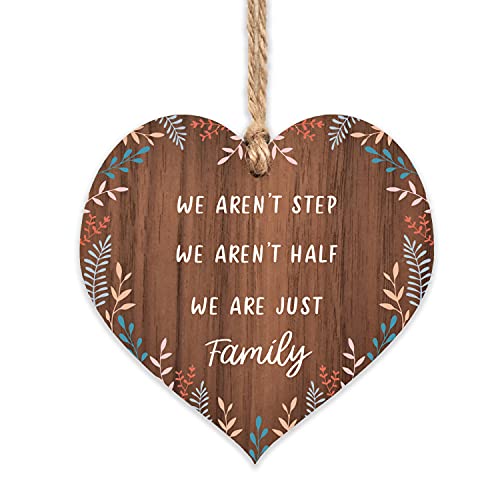 Friends plaque | We aren't step half we are just family | gifts for friends women | best friend plaque | hug gifts motivational miss you gift | birthday Christmas uk xmas ideas for mum