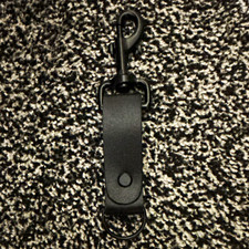 Full Grain Black Leather Keychain, Handmade