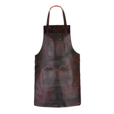 Full Grain Leather Bib Apron, Handmade
