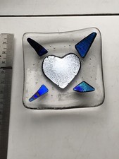 Fused Glass Heart Trinket Dish