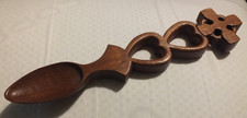Hand carved wooden love spoon, Celtic Cross design, 26cm