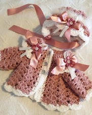 Hand-Crochet Newborn Cardigan and Bonnet