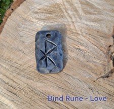 Hand-Forged Steel Viking Rune Pendant or Keyring