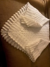 Hand-Knitted 3-Ply Baptism Shawl