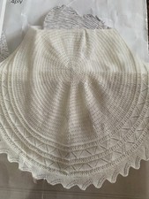 Hand-Knitted 4-Ply Circular Baby Shawl