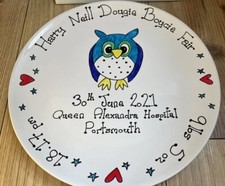Hand-Painted Personalised Christening or Birth Plate