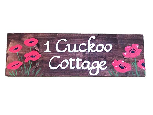 Hand-Painted Poppy House Name Sign