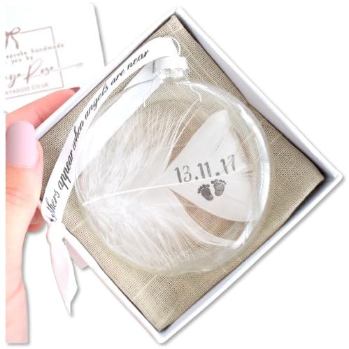 Hand-Stamped Feather Glass Memorial Bauble