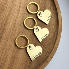 Hand-Stamped Heart Pet ID Tag