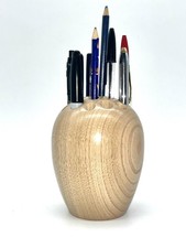 Hand turned wooden pen/pencil holder / desk organizer in sweet chestnut.