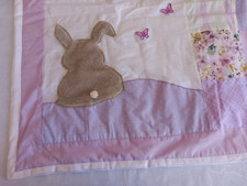 Handmade Bunny Applique Patchwork Quilt, Lilac