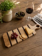 Handmade Cheese Serving Board Made From Solid Oak And Wenge