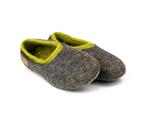 Handmade Grey Felted Wool Slippers