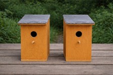 Handmade Slate Roof Nest Boxes, 25 mm Hole, Pair