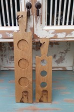 Handmade Solid Oak Beer Flight Paddles, Pair