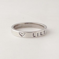 Handmade Sterling Silver Personalised Name Ring