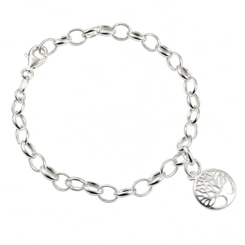 925 Sterling Silver Tree of Life Bracelet - Gift Boxed - Size Medium