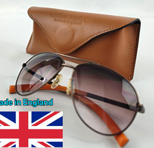 Handmade Tan Leather Glasses Case, Made in Northampton