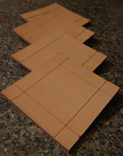 Handmade Veg-Tan Leather Coasters, Set of 4