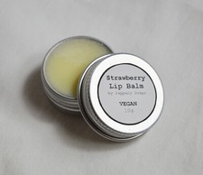 Handmade Vegan Strawberry Lip Balm Tin