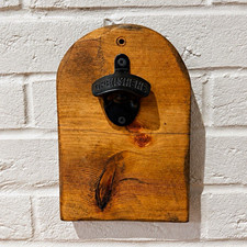 Handmade Wall-Mounted Oak Bottle Opener