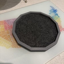 Handmade Wooden Dice Tray with Felt Lining
