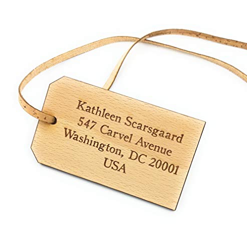 His and Hers Engraved Mahogany Luggage Tags