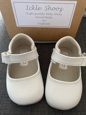 Ickle Shooz Handmade White Leather Baby Shoes