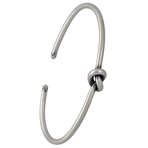 Knotted Oxidised Sterling Silver Cuff Bracelet