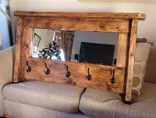 Le Moncontour A 'HAND MADE' Traditional Style Mirror With Coat Hooks And Hat Shelf