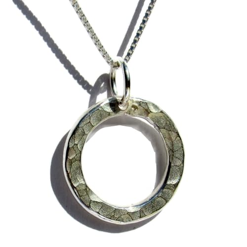 Lesley H Phillips Recycled Silver Hammered Circle Necklace