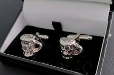 London Hallmarked Silver Beer Mug Cufflinks