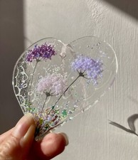 Loxley Chapel Fused Glass Pastel Flower Heart