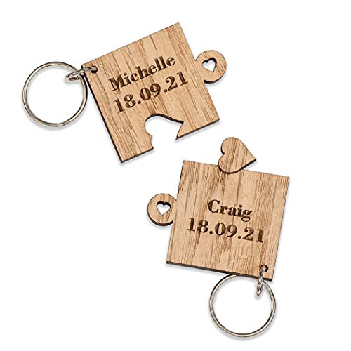 Manta Makes Personalised Jigsaw Keyrings, Pair