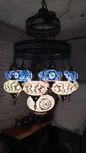 Mosaic chandelier, moroccan lanter, handmade mosaic lamp