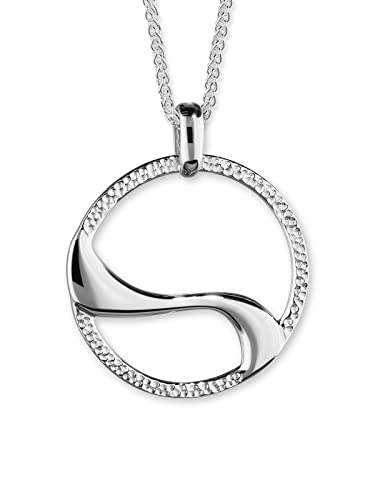 ORTAK Polished Silver Chain Pendant Necklace
