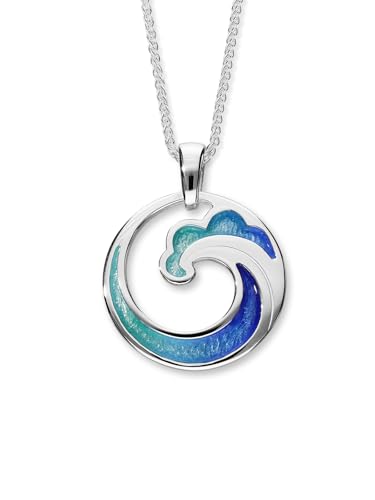 ORTAK Coastal Wave Silver and Enamel Necklace
