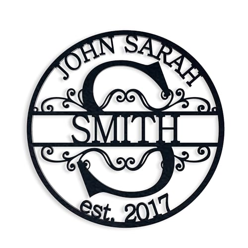 Personalised Family Last Name Sign Established Sign Monogram Door Hanger